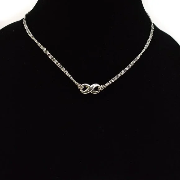 TIFFANY & CO: Sterling Silver "Infinity" Necklace - Picture 2 of 6